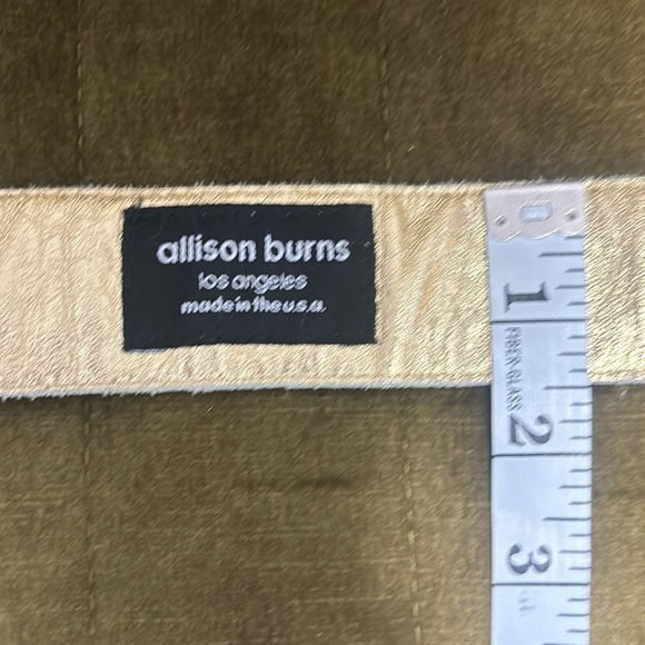 Allison Burns gold metallic adjustable d ring belt with swivel hook clasp main image 4